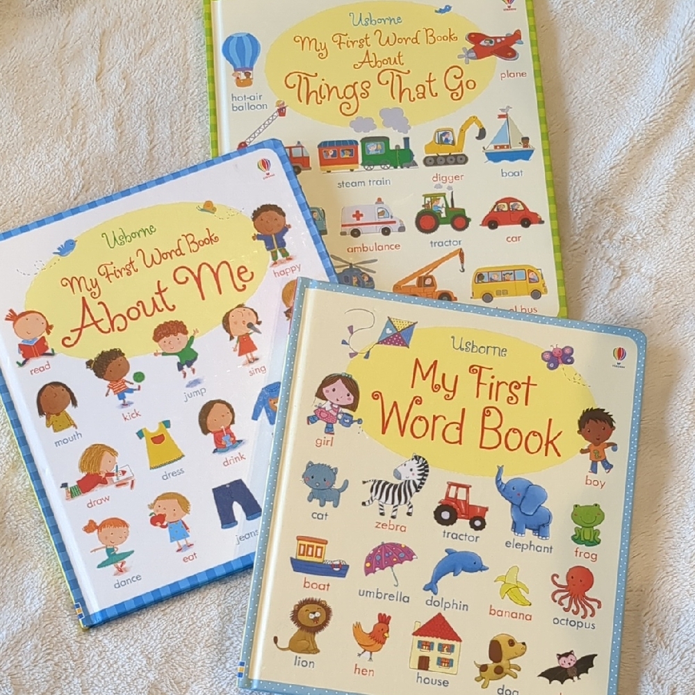 Usborne My First Word Book Collection - Words, About Me And Things That Go